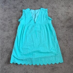 Eyelet Sleeveless Dress with Built-in Shorts